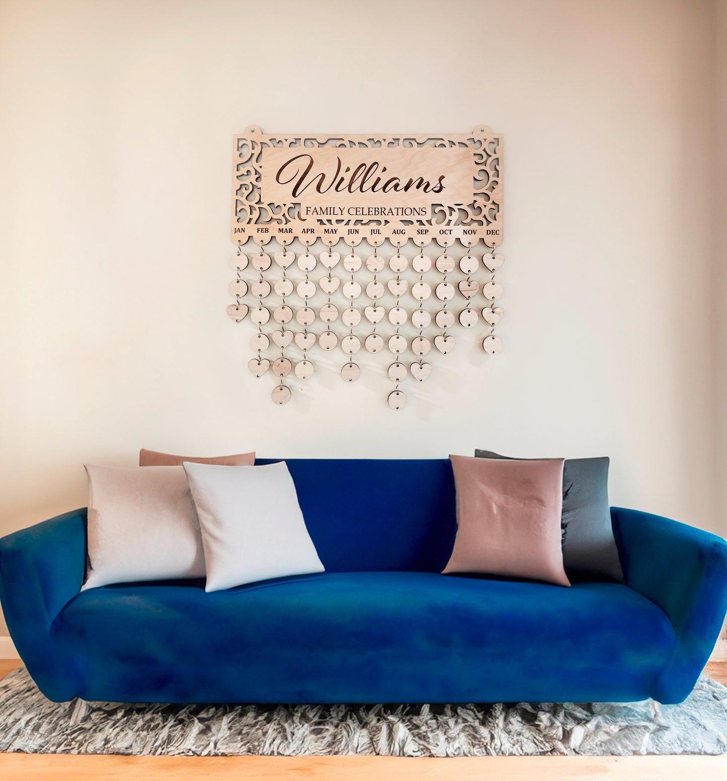 Family Celebrations Board - Personalized and Engraved Wood Calendar