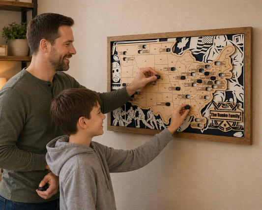 Custom NHL Hockey Stadium Map Tracker: Gift for Hockey Fan