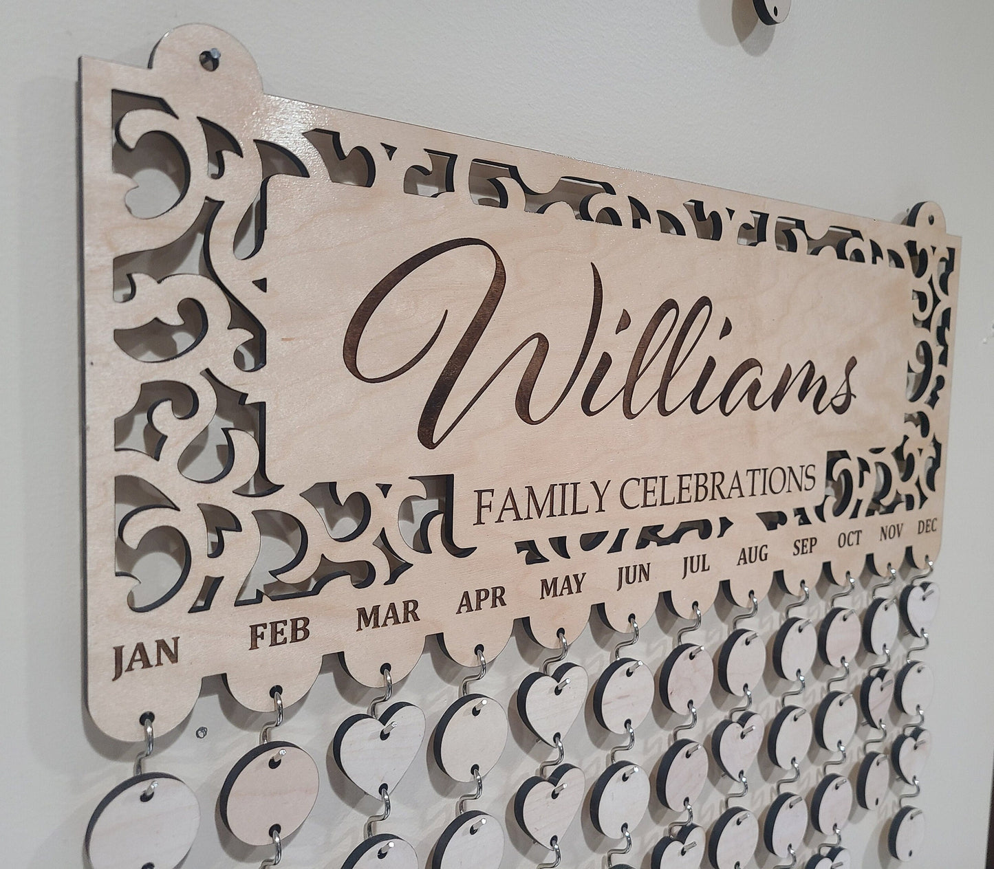 Family Celebrations Board - Personalized and Engraved Wood Calendar