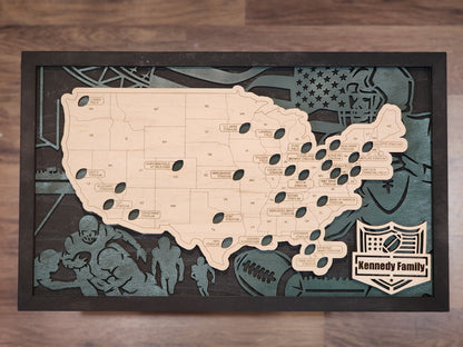 Football Stadium Tracker Map - NFL