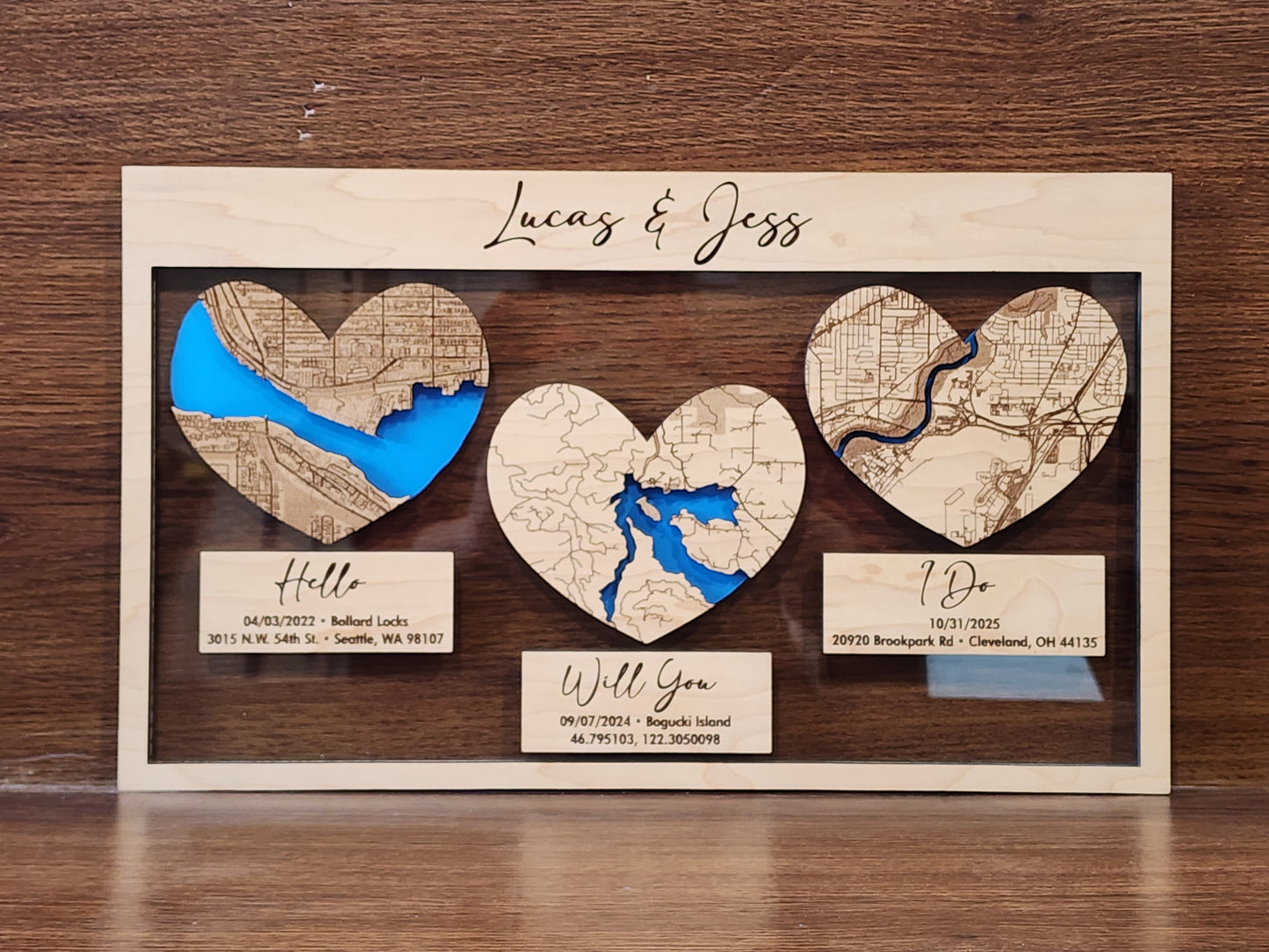 Where It All Began with 3 Maps, Where We Met, Proposed and Tied The Knot