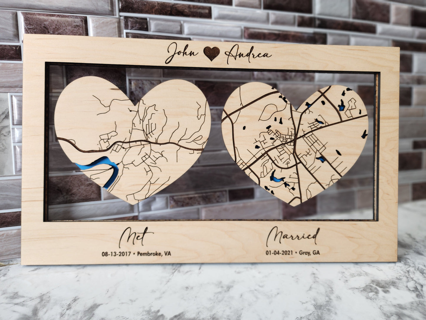 Where It All Began with 2 Maps, Where We Met & Where We Tied The Knot