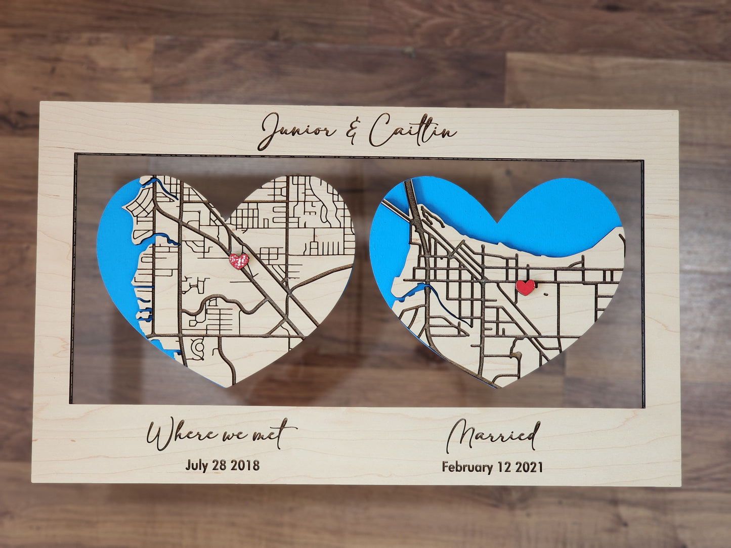 Where It All Began with 2 Maps, Where We Met & Where We Tied The Knot
