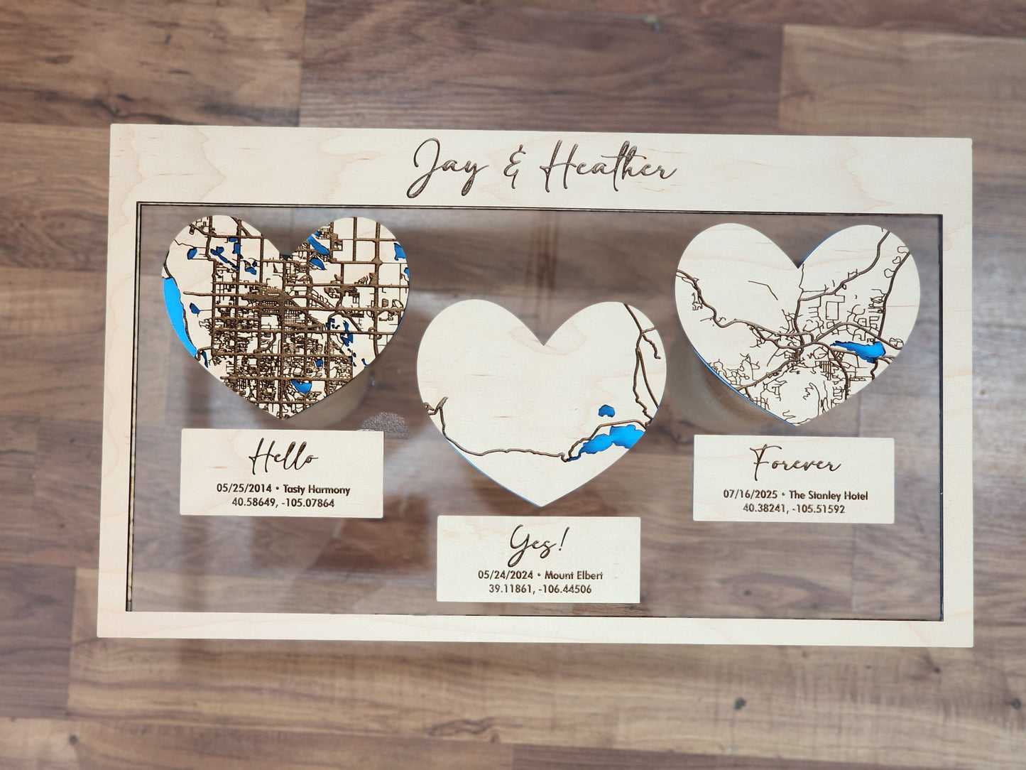 Where It All Began with 3 Maps, Where We Met, Proposed and Tied The Knot
