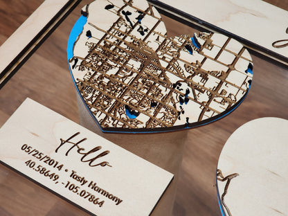 Where It All Began with 3 Maps, Where We Met, Proposed and Tied The Knot