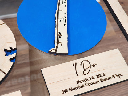 Where It All Began with 3 Maps, Where We Met, Proposed and Tied The Knot