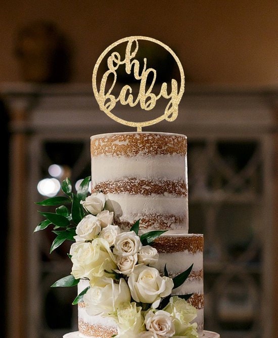Oh Baby, Cake Topper for Baby Shower, Custom, Personalized, Any Color and Glitter