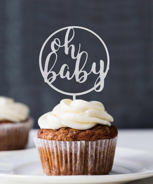 Oh Baby, Cake Topper for Baby Shower, Custom, Personalized, Any Color and Glitter
