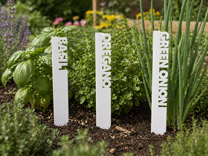 White Acrylic Garden Plant Stake