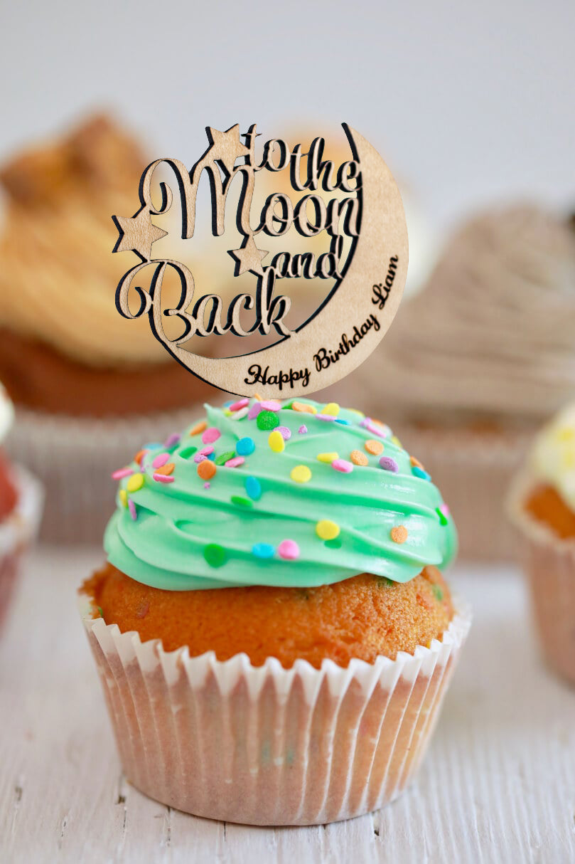 To The Moon and Back Cake Topper