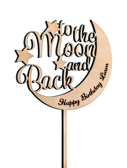 To The Moon and Back Cake Topper