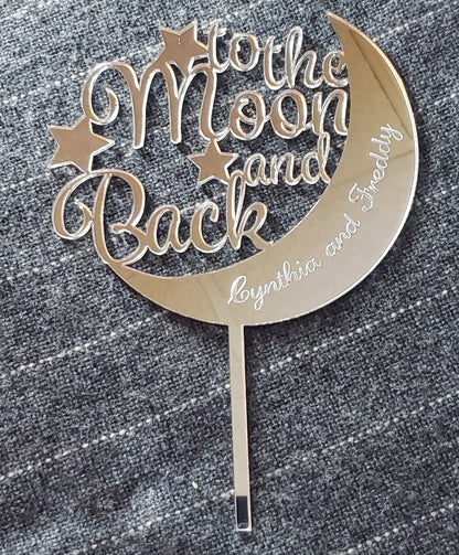 To The Moon and Back Cake Topper