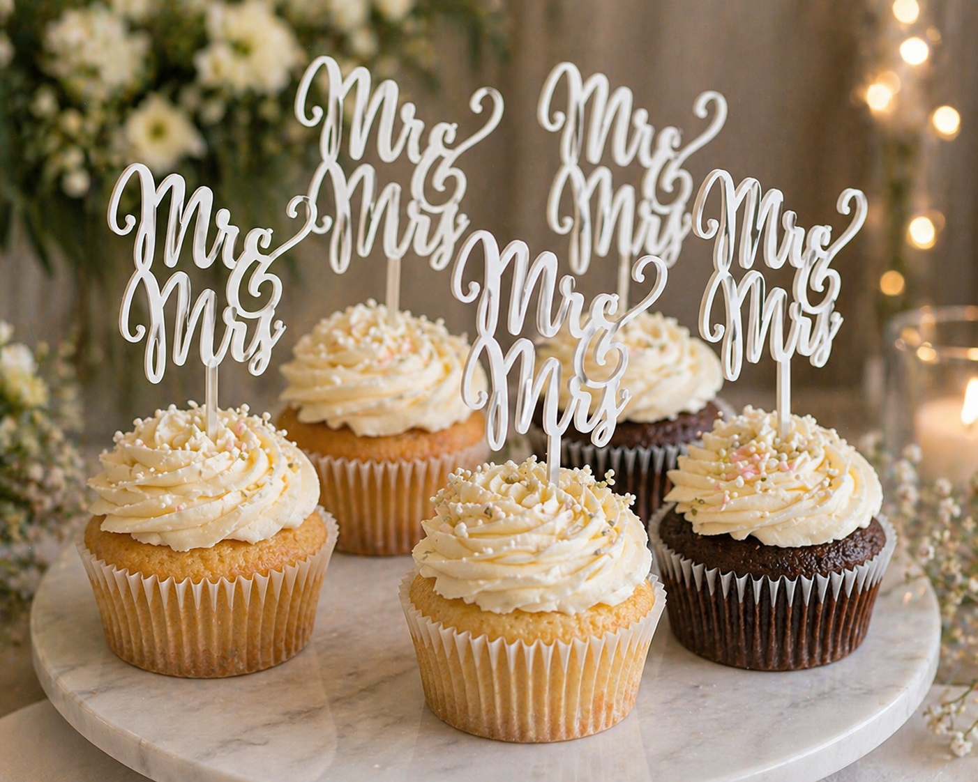 Mr & Mrs Cake Topper