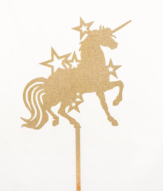 Unicorn with Stars Cake Topper
