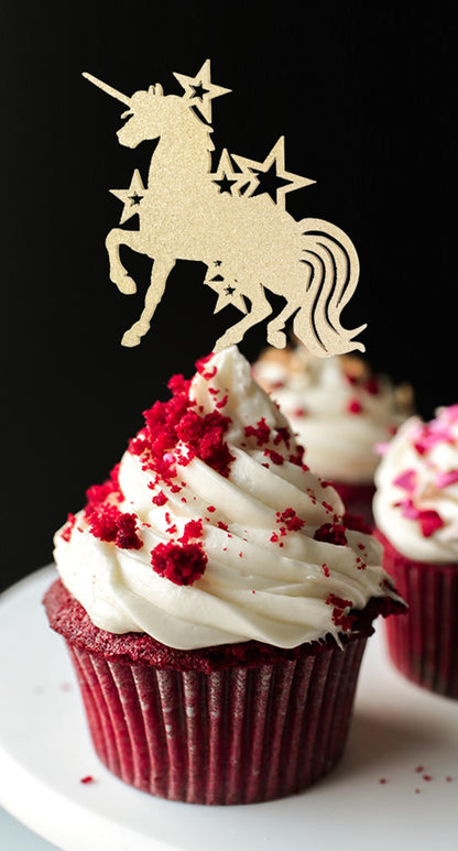 Unicorn with Stars Cake Topper