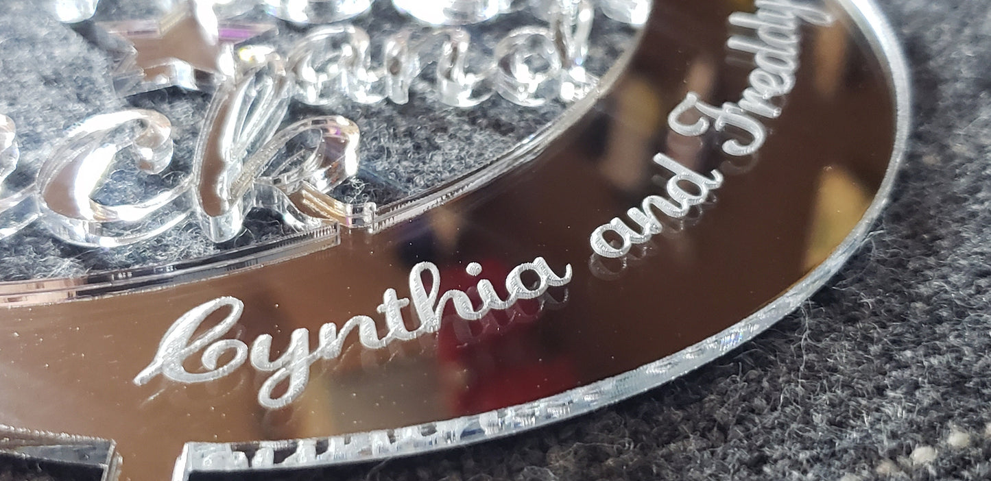 To The Moon and Back, Cake Topper for Wedding, Anniversary, Custom Cake Topper