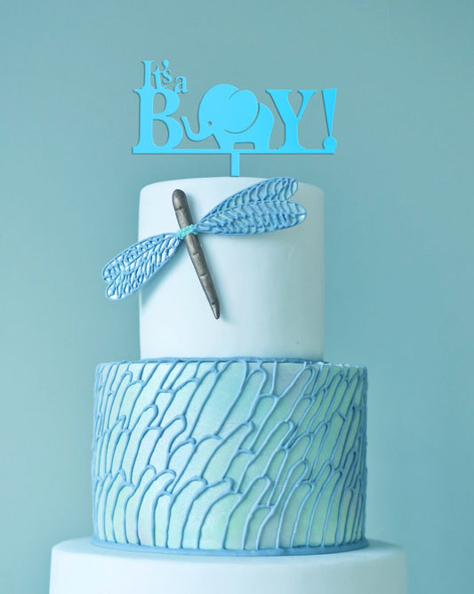 It's a Boy Cake Topper for Baby Shower, Birth Announcement, Custom, Personalized, Any Color, Glitter, Mirror