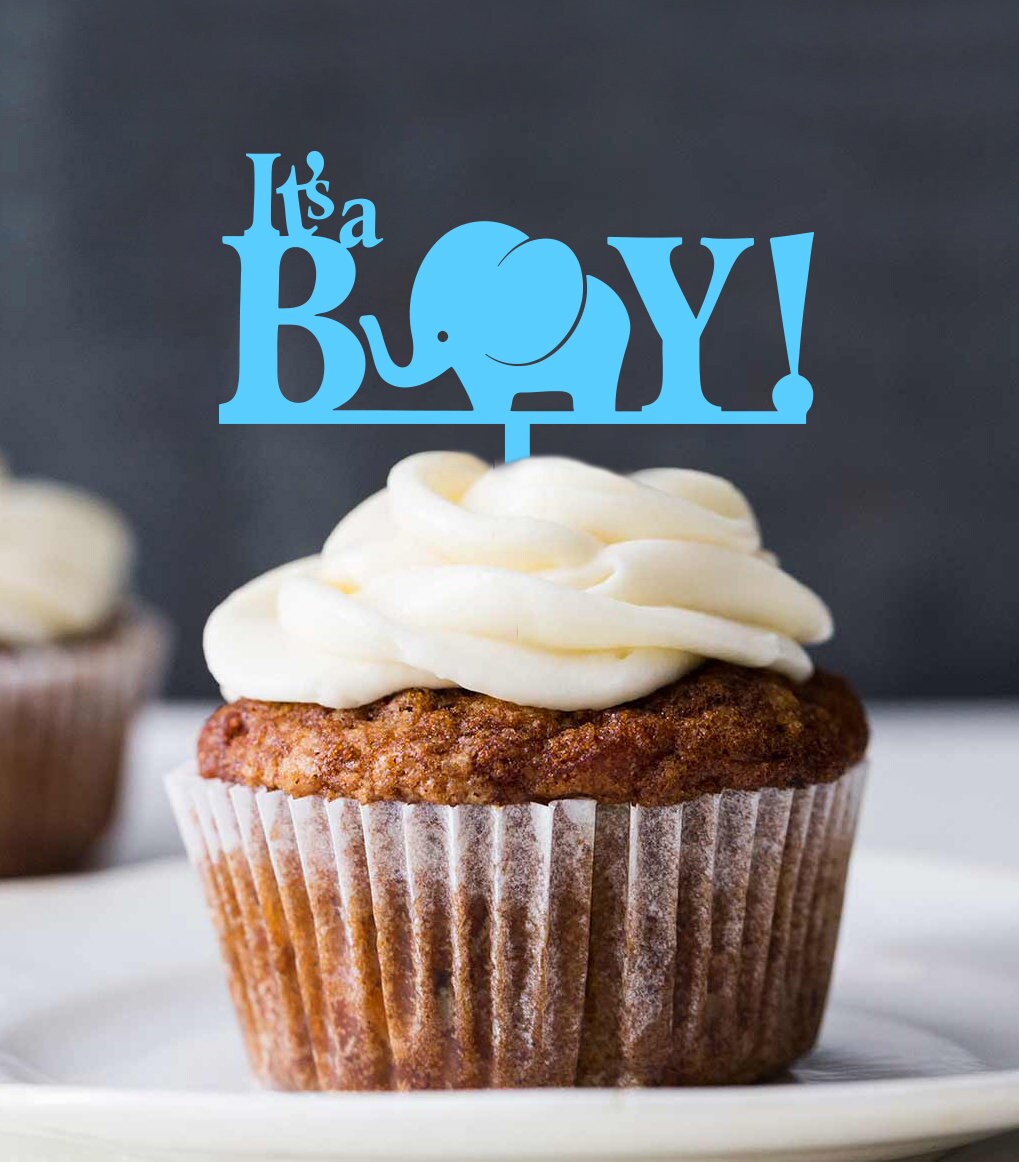 It's a Boy Cake Topper for Baby Shower, Birth Announcement, Custom, Personalized, Any Color, Glitter, Mirror