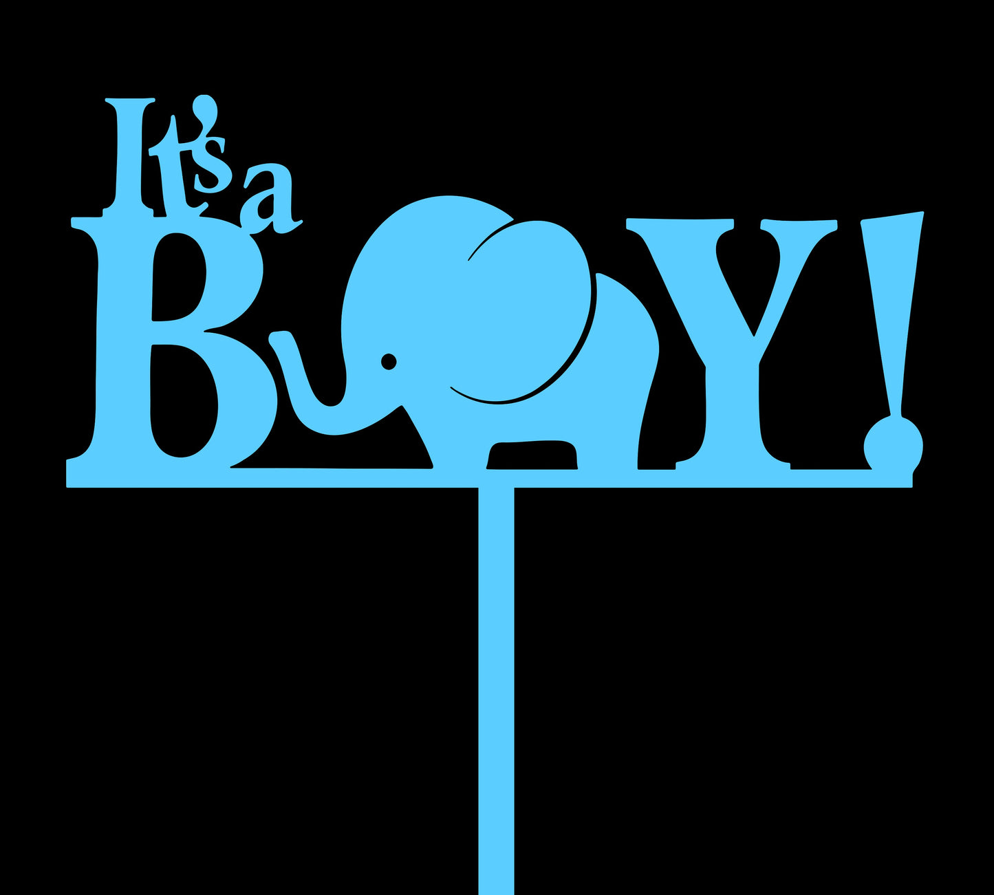 It's a Boy Cake Topper for Baby Shower, Birth Announcement, Custom, Personalized, Any Color, Glitter, Mirror