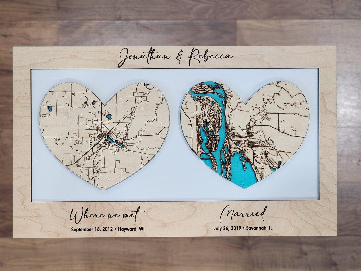 Where It All Began with 2 Maps, Where We Met & Where We Tied The Knot