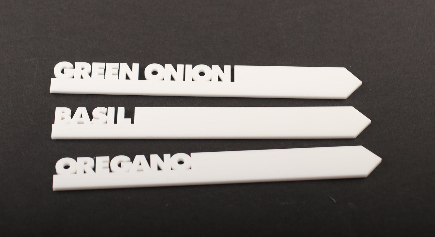 White Acrylic Garden Plant Stake