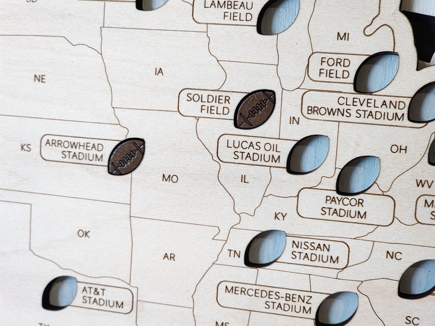 Football Stadium Tracker Map - NFL