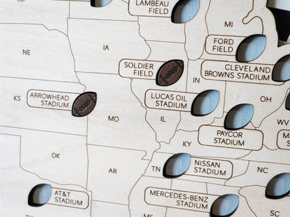 Football Stadium Tracker Map - NFL