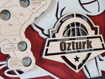 Basketball Stadium Tracker Map - NBA