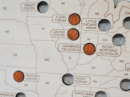 Basketball Stadium Tracker Map - NBA