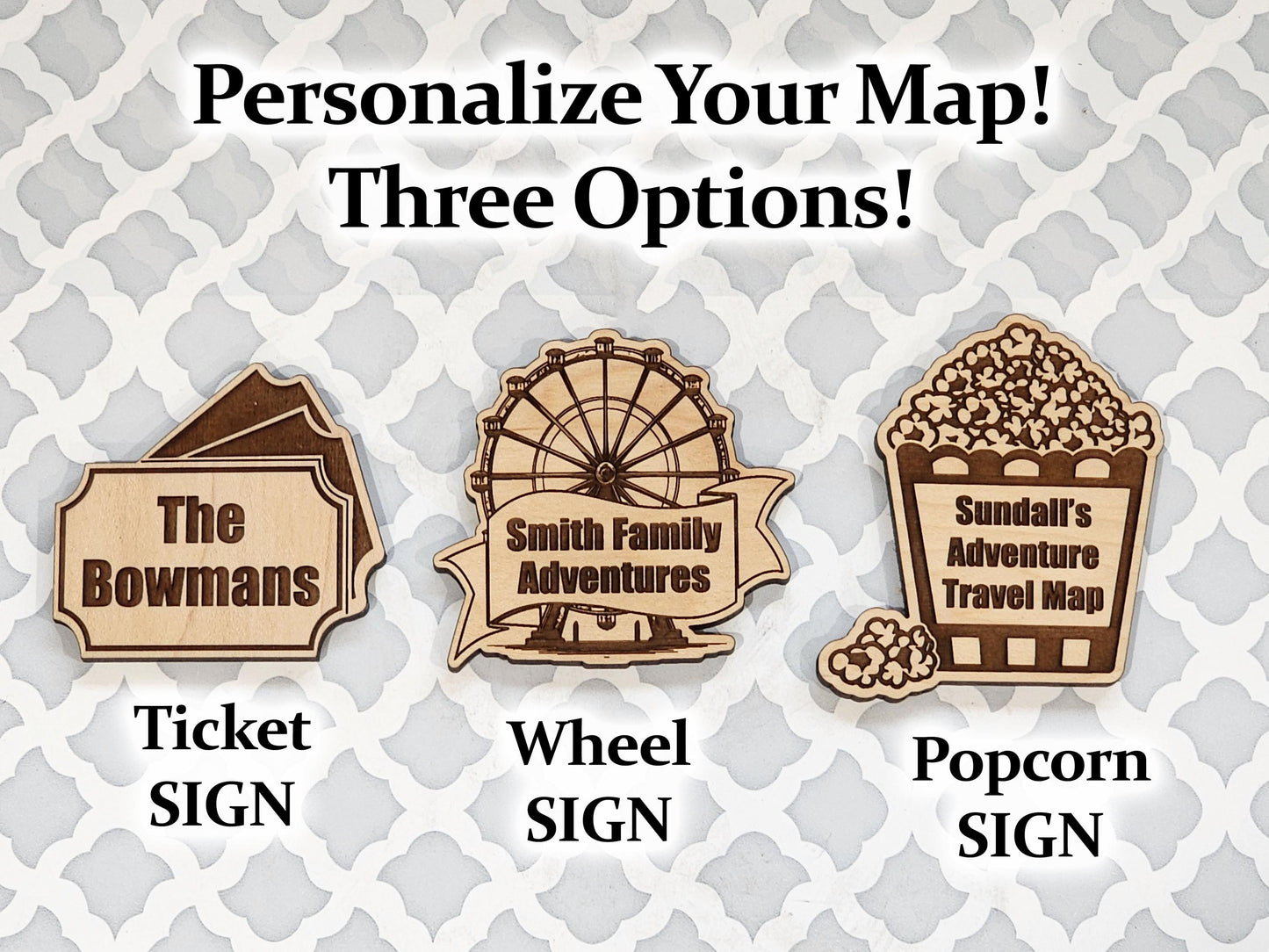 Handmade USA Amusement Park Map: Roller Coaster Fan Gift