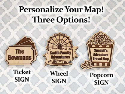 Handmade USA Amusement Park Map: Roller Coaster Fan Gift