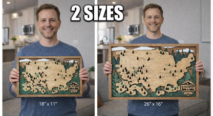 Handmade National Parks USA Map, Family Road Trip Tracker