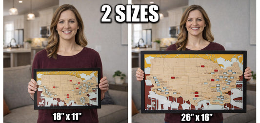 Handmade USA Amusement Park Map: Roller Coaster Fan Gift